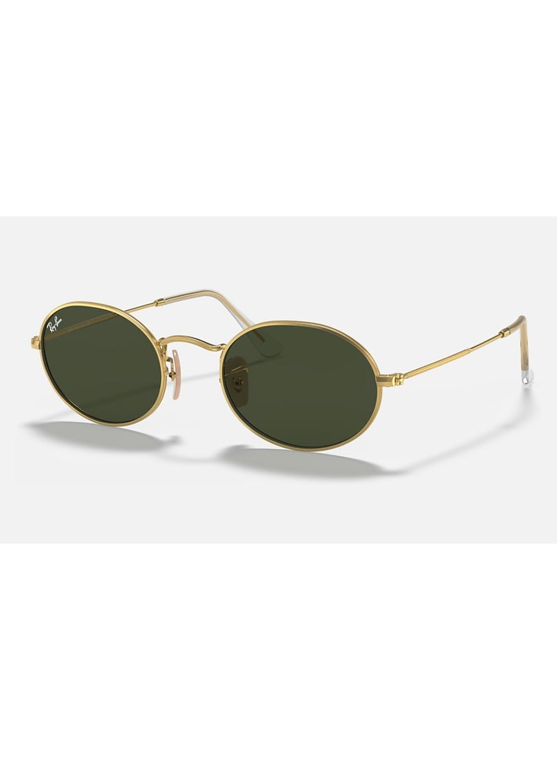 Ray-Ban Men Oval Shape Metal Sunglasses RB3547 001/31 51 - Lens Size: 51 Mm - Polished Gold - Image 1