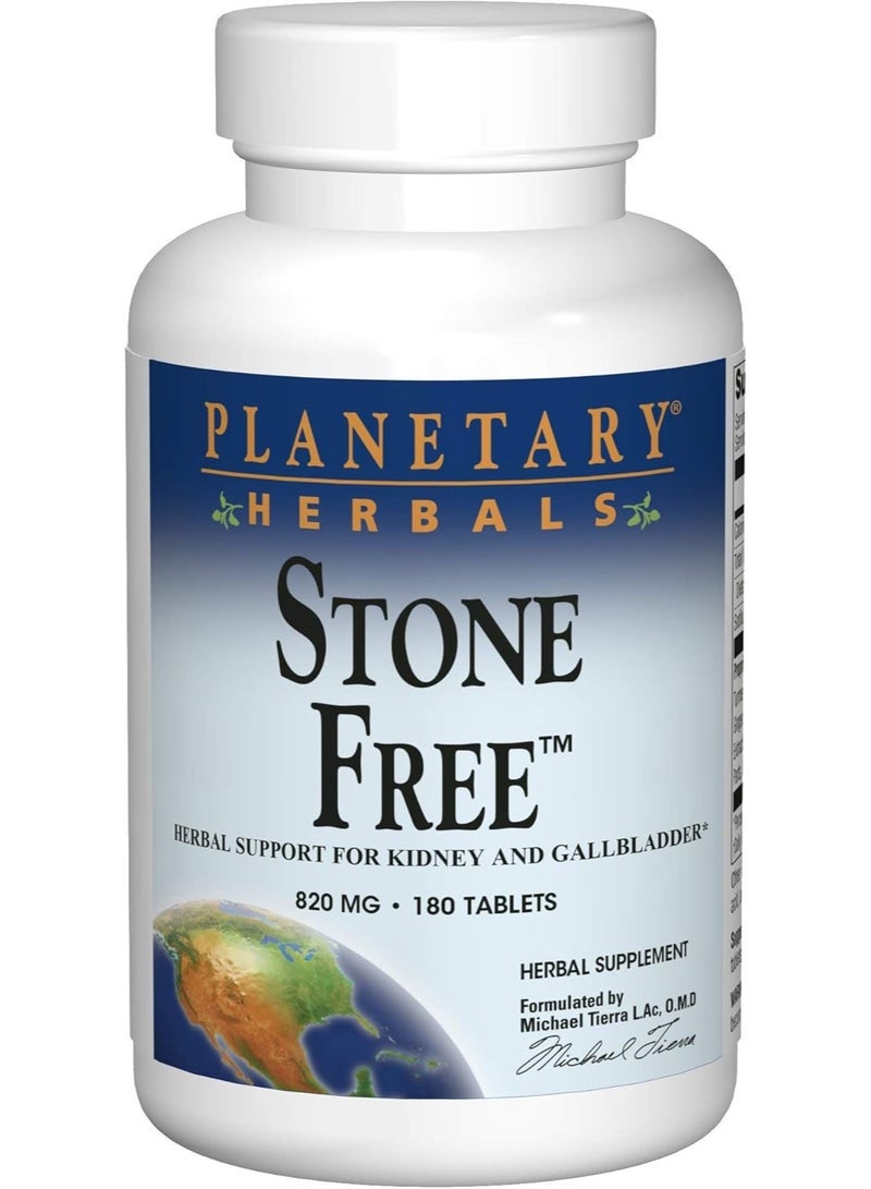PLANETARY HERBALS Stone Free 820 mg Herbal Support for Kidney and Gallbladder 180 Tablet - Image 1