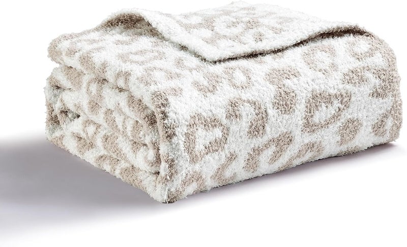 CREVENT Ultra Soft and Plush Reversible Microfiber Throw Blanket for Couch Sofa and Bed (127cm X 152cm Leopard Beige) - Image 2