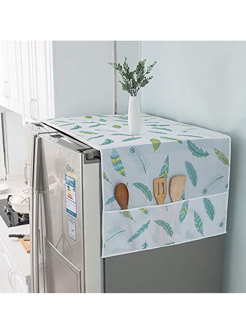SYOSI غطاء ثلاجة مضاد للغبار، غطاء مقاوم للماء مع حقيبة تخزين جانبية، قماش غطاء شامل، مناسب للمنزل والمطبخ، غطاء علوي متعدد الاستخدام (24.4"*70.8") - Image 1