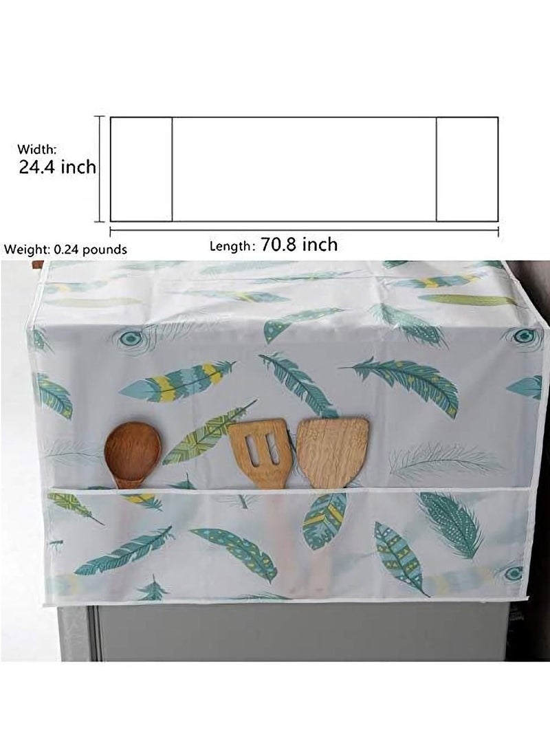 SYOSI غطاء ثلاجة مضاد للغبار، غطاء مقاوم للماء مع حقيبة تخزين جانبية، قماش غطاء شامل، مناسب للمنزل والمطبخ، غطاء علوي متعدد الاستخدام (24.4"*70.8") - Image 3