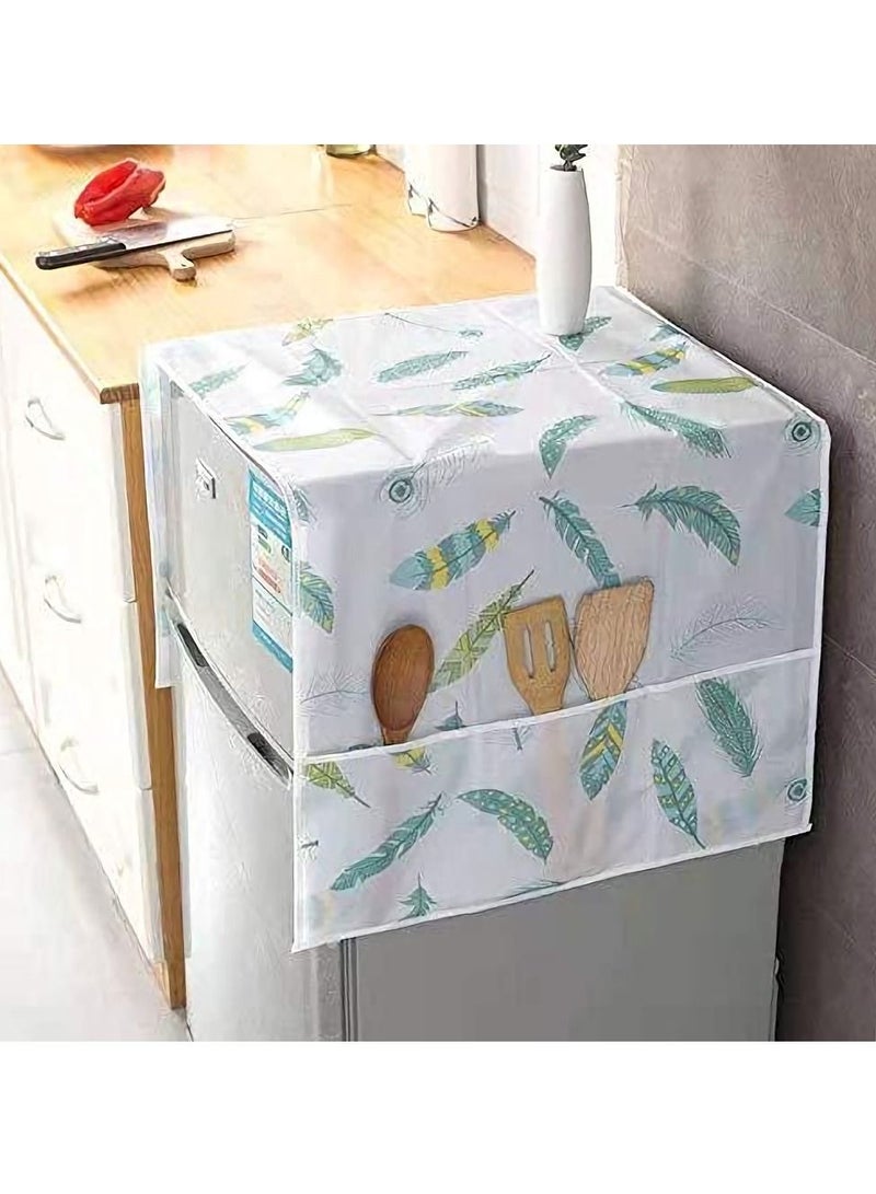 SYOSI غطاء ثلاجة مضاد للغبار، غطاء مقاوم للماء مع حقيبة تخزين جانبية، قماش غطاء شامل، مناسب للمنزل والمطبخ، غطاء علوي متعدد الاستخدام (24.4"*70.8") - Image 2