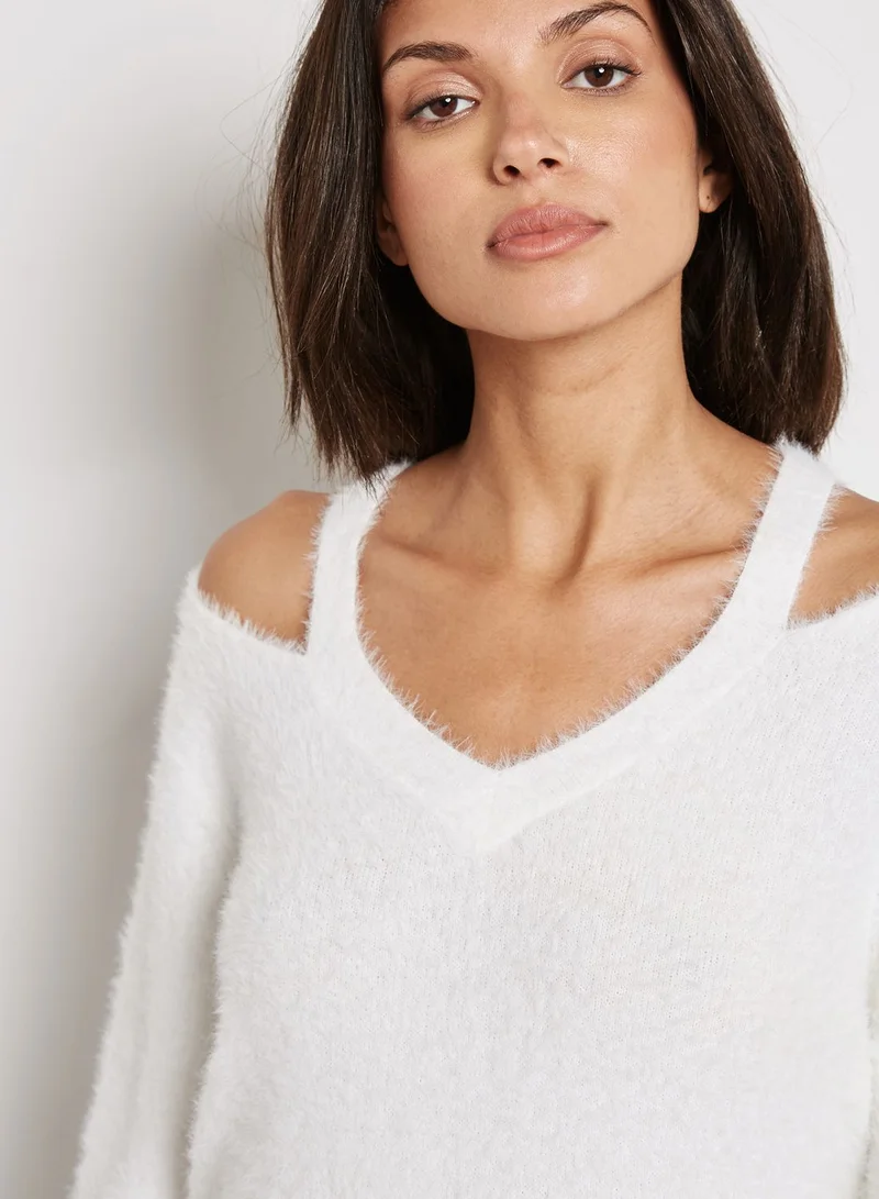 LUMIERE Side Neck Cut Sweat Top