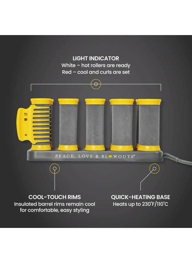 Drybar The Roller Club Curling Hot Rollers | 10 Rollers, 2 Sizes, Heats-Up Fast, Gentle on Hair, Reduces Frizz, Adds Shine, comes with Heat-Resistant Bag - Image 4