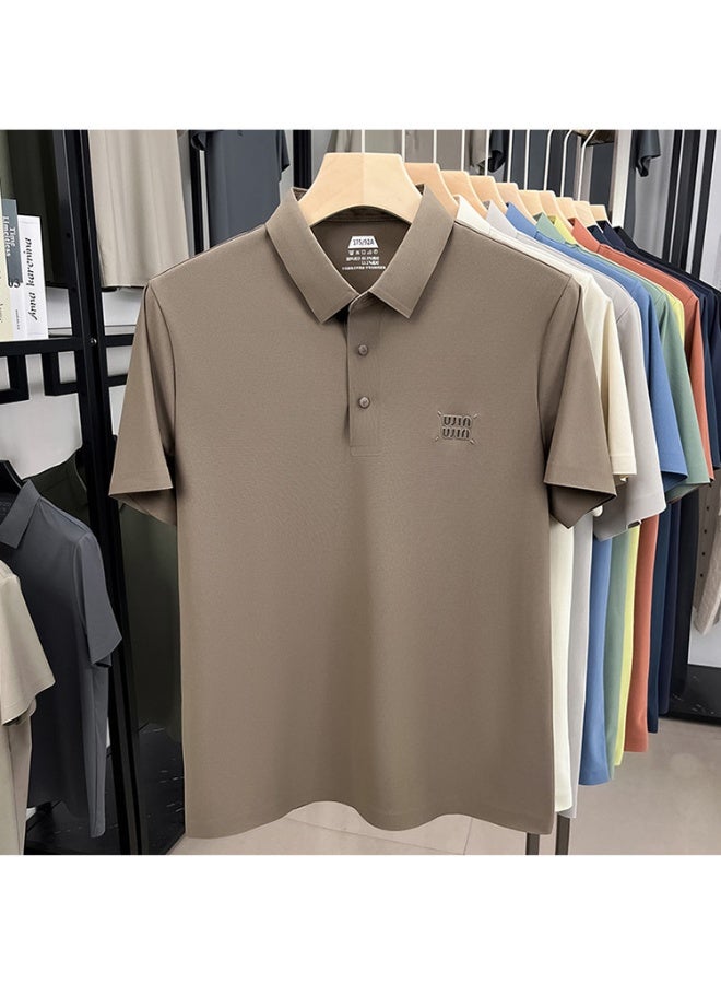 Uji High-End Short Sleeve Polo Shirt for Middle-Aged Men Casual Turn-down Collar Seamless Comfortable Summer Half Sleeve Top - Image 2