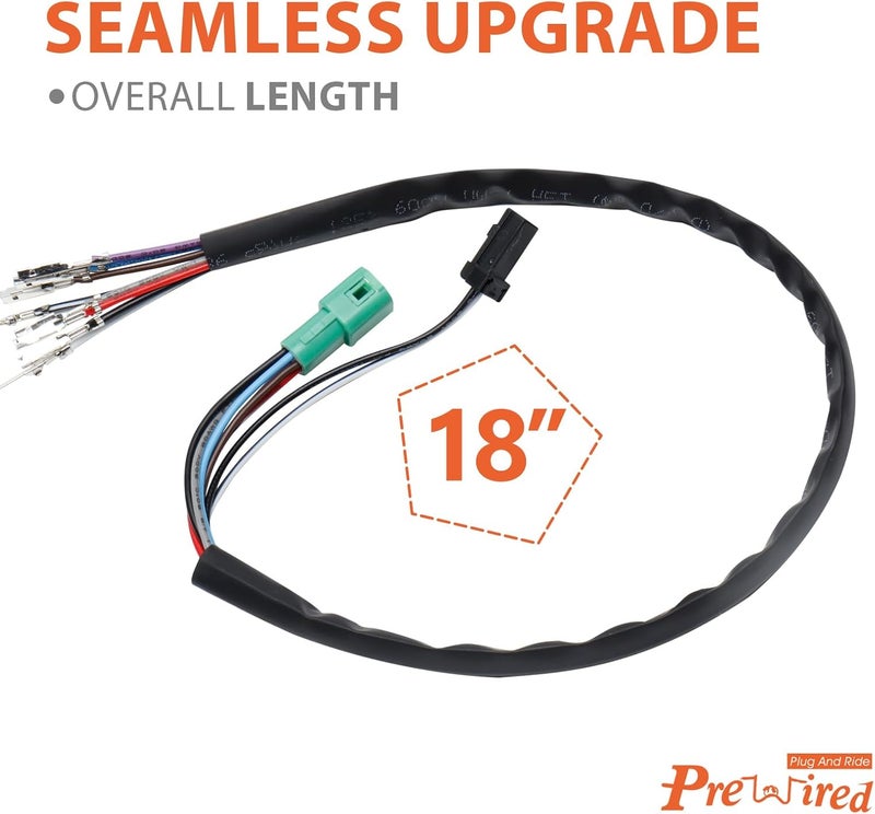 Prewired 18" Throttle by Wire and Heated Grip Wires Extension Harness for Harley 2014-2015 Touring Models - Image 3