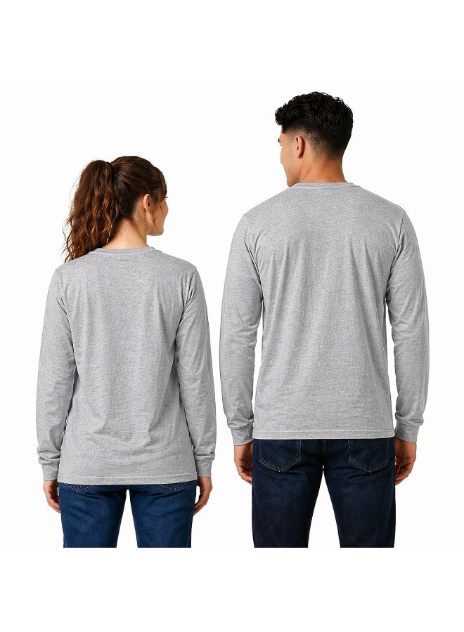 YANEK Unisex Crew Neck Full Sleeve T-Shirt – Soft Cotton, Regular Fit, Casual Wear - Image 4