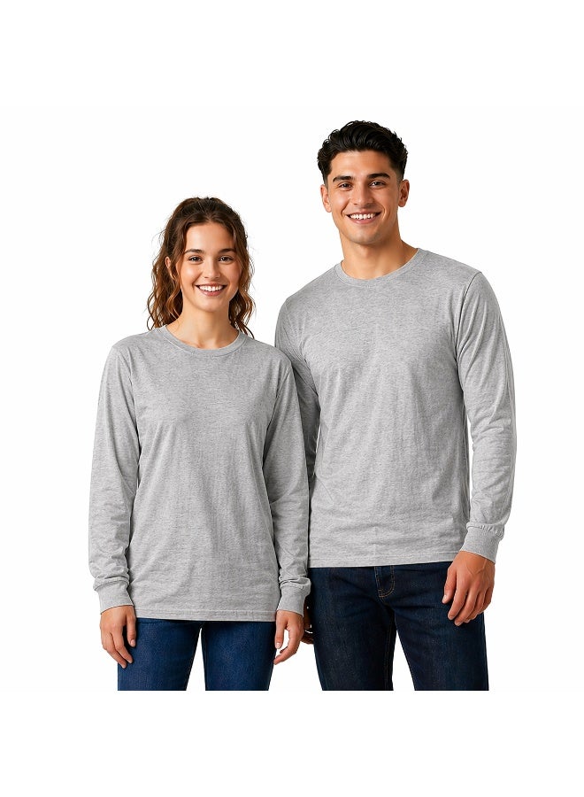 YANEK Unisex Crew Neck Full Sleeve T-Shirt – Soft Cotton, Regular Fit, Casual Wear - Image 1