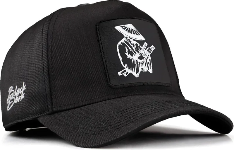 Black Börk V1 Baseball Samurai - Black Cordura Fabric Hat with 5 Code Logo