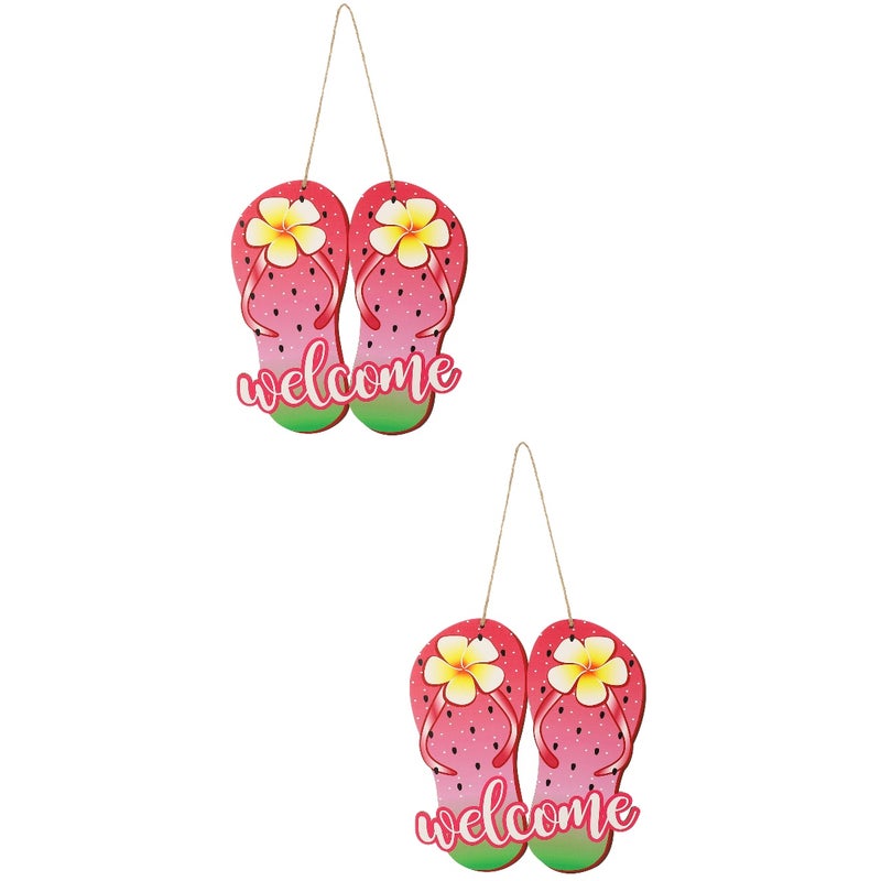 2pcs Door Sign Slipper Hanging Sign Door Hanging Decor - Image 1