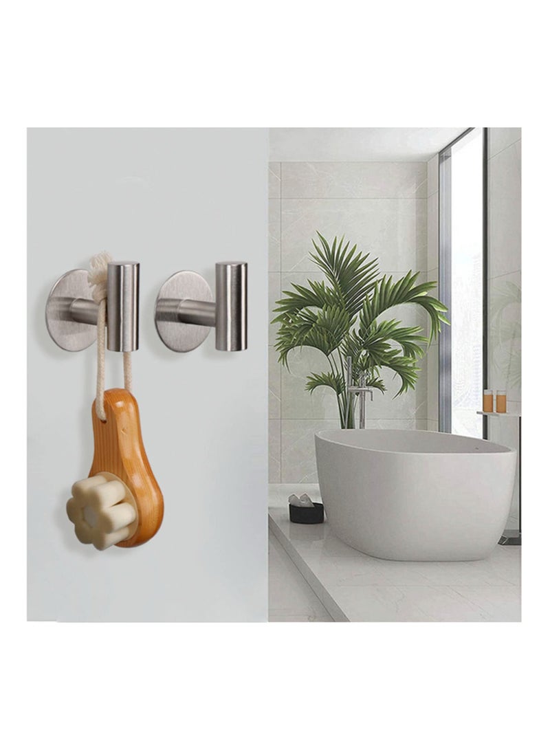 SOLARAE Bath Towel Hook, Strong Self Adhesive Robe Hook, SUS 304 Stainless Steel Stick on Wall Coat/Clothes Hook No Drilling, Shower Wall Hook for Bathroom Kitchen Office Closet(Set of 3) - Image 5