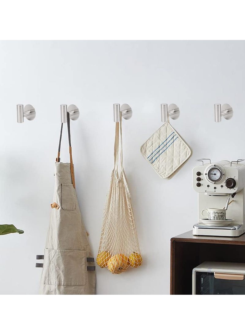 SOLARAE Bath Towel Hook, Strong Self Adhesive Robe Hook, SUS 304 Stainless Steel Stick on Wall Coat/Clothes Hook No Drilling, Shower Wall Hook for Bathroom Kitchen Office Closet(Set of 3) - Image 2