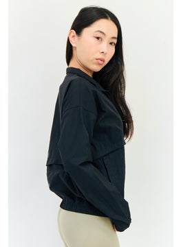 Reebok Women Sportswear Fit Brand Logo Running Jacket, Black  - Image 4
