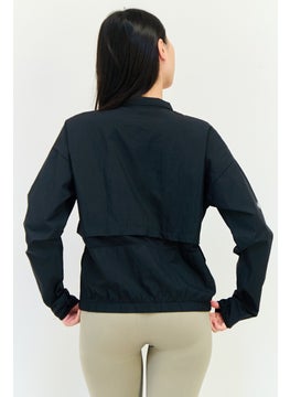 Reebok Women Sportswear Fit Brand Logo Running Jacket, Black  - Image 2