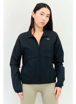 Reebok Women Sportswear Fit Brand Logo Running Jacket, Black  - Image 1