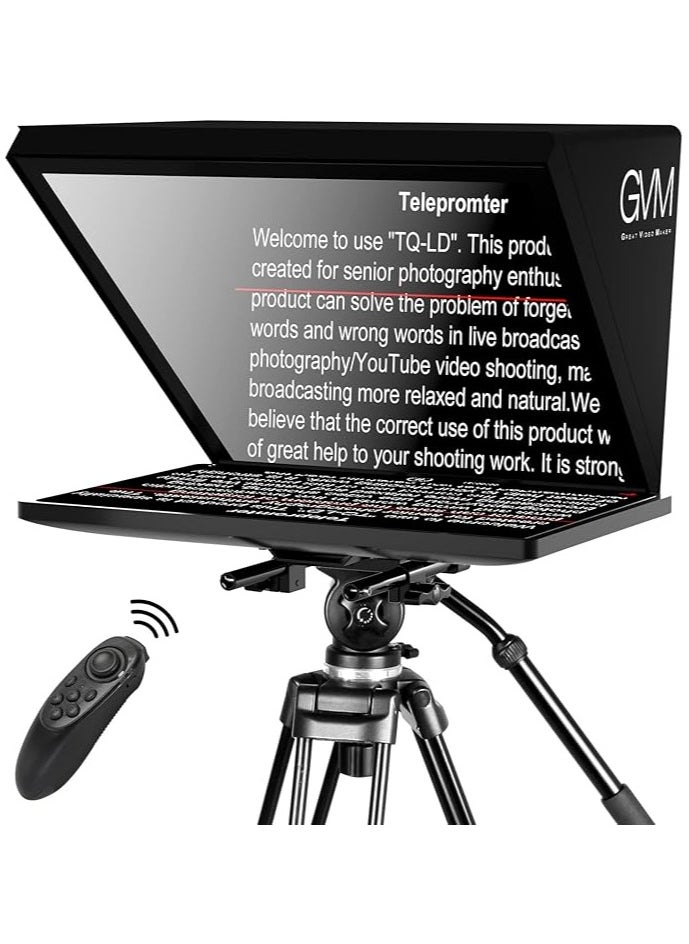 GVM - GVM Teleprompters for Digital Cameras/camcorders Portable 18.5'' Teleprompter Kit with Remote Control & App,Solid Aluminum Constructions,Colorless Spectroscope,Ultra HD Wide-Angle Lens - Image 1