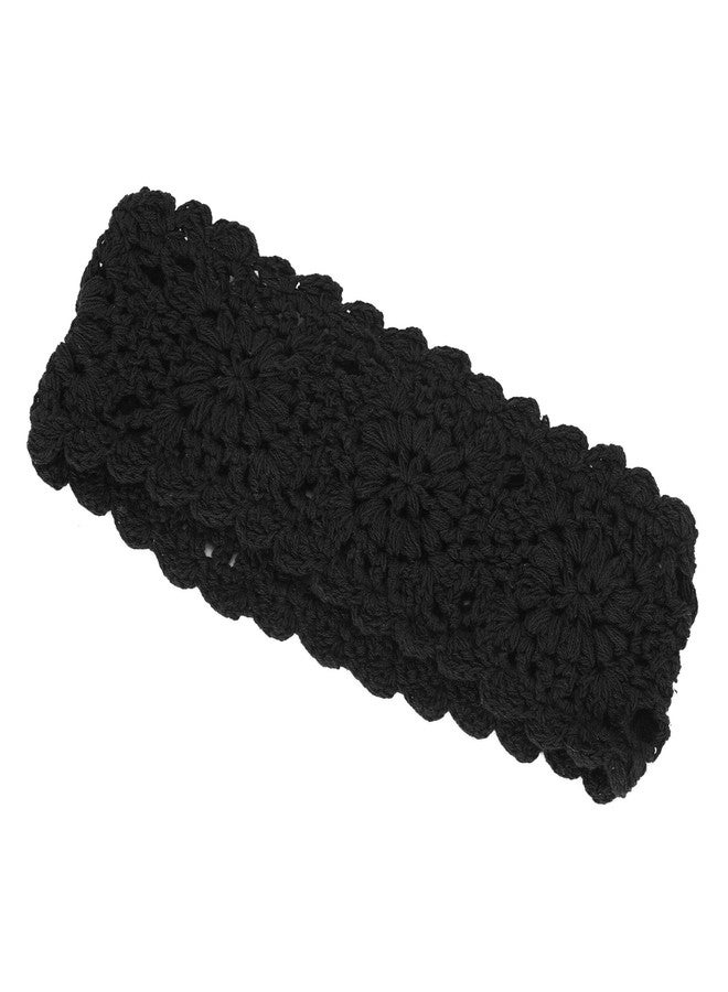 ZLYC Women Headband Handmade Crochet Knit Boho Flower Hair Bands (Crochet Black) - Image 5