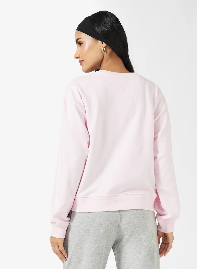 جينجر بيسيكس Cotton Oversize Crew Neck Essential Sweatshirt