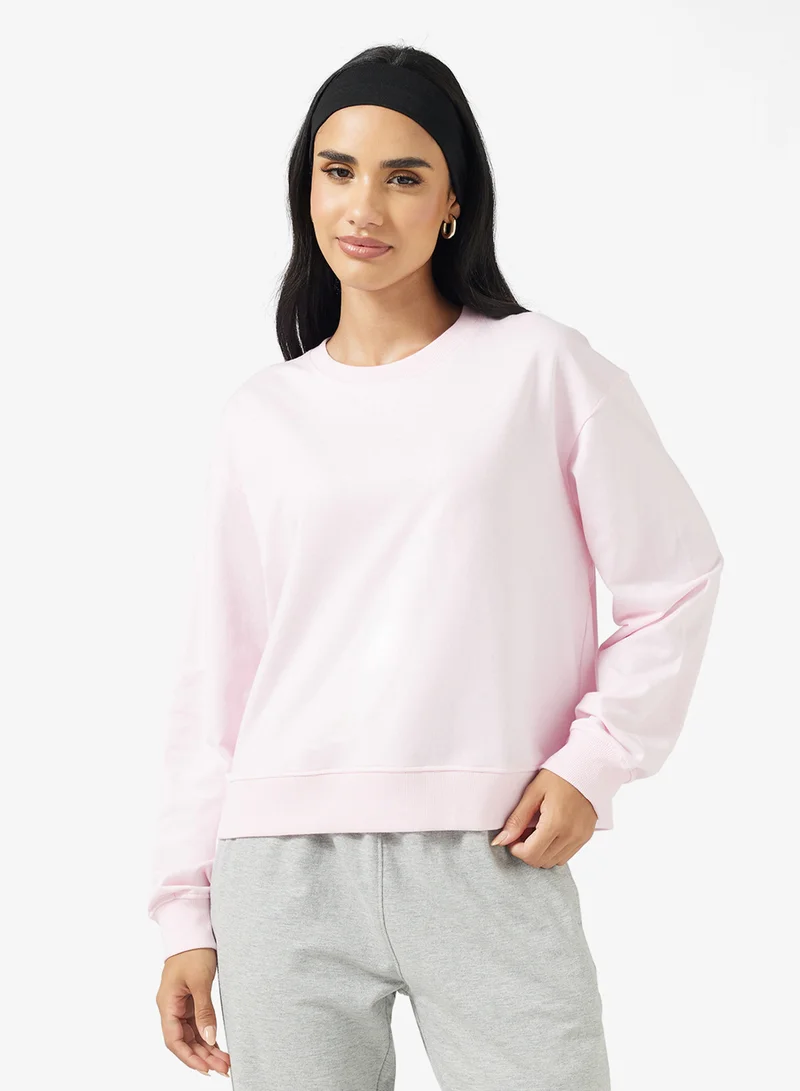 جينجر بيسيكس Cotton Oversize Crew Neck Essential Sweatshirt