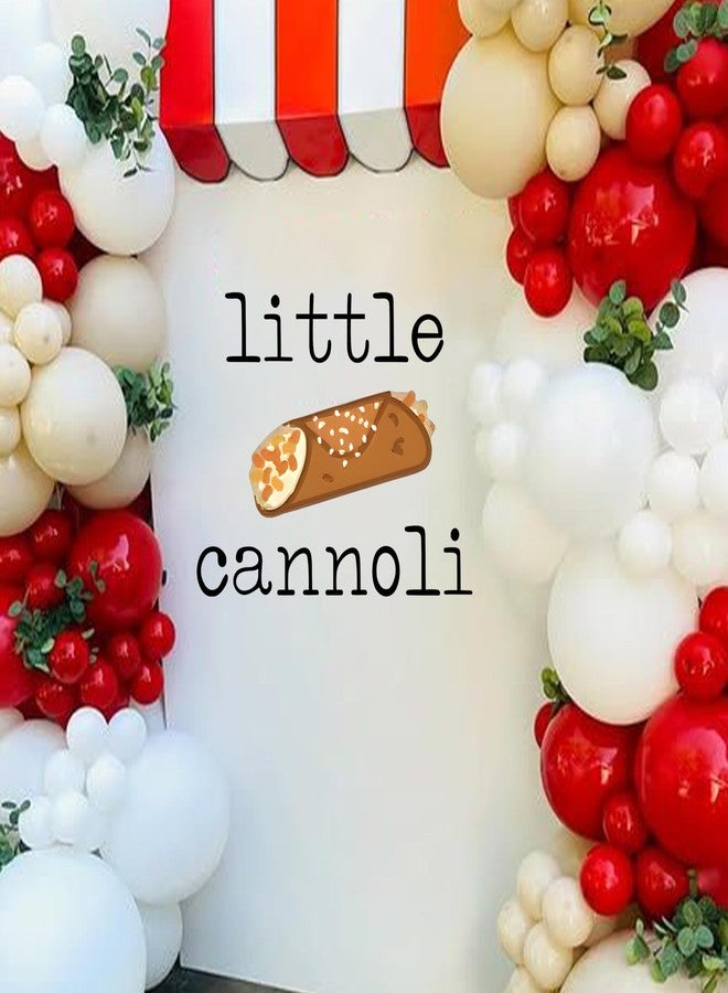 Capiont Little Cannoli Decal - Food Theme Party Decoration, Baby Shower Party Decor Backdrop for Boy or Girl, Baby Shower Gender Reveal Party Supplies (Little Cannoli Brown) - Image 1