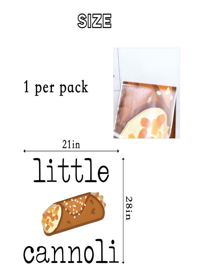 Capiont Little Cannoli Decal - Food Theme Party Decoration, Baby Shower Party Decor Backdrop for Boy or Girl, Baby Shower Gender Reveal Party Supplies (Little Cannoli Brown) - Image 5