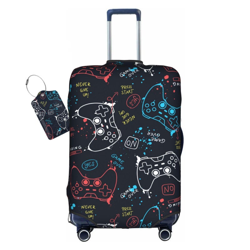 Vridoyt Joysticks Gamepad Game Luggage Cover Washable Suitcase Protector Gamer Luggage Tag Travel Birthday Gifts For Men Women L 2628 Inch Luggage - Image 2
