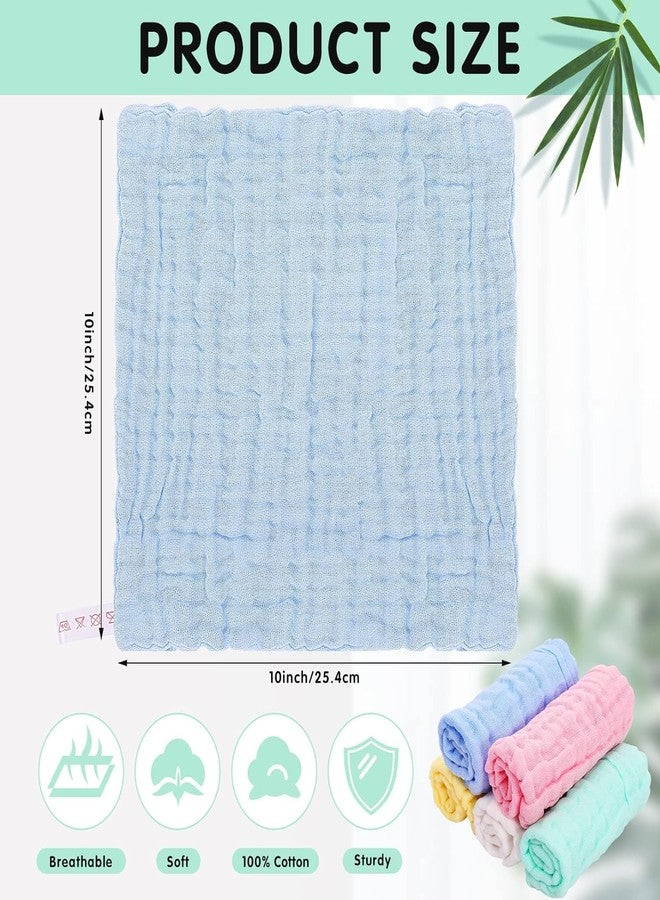 TEDDYIFY Baby Washcloths - Soft Face Cloths for Newborn, Absorbent Baby Wipes, Burp Cloths or Face Towels, Baby Registry as Shower | Pack of 5-10x10 inches (Multicolor (Plain), 25 X 25 Cm) - Image 2