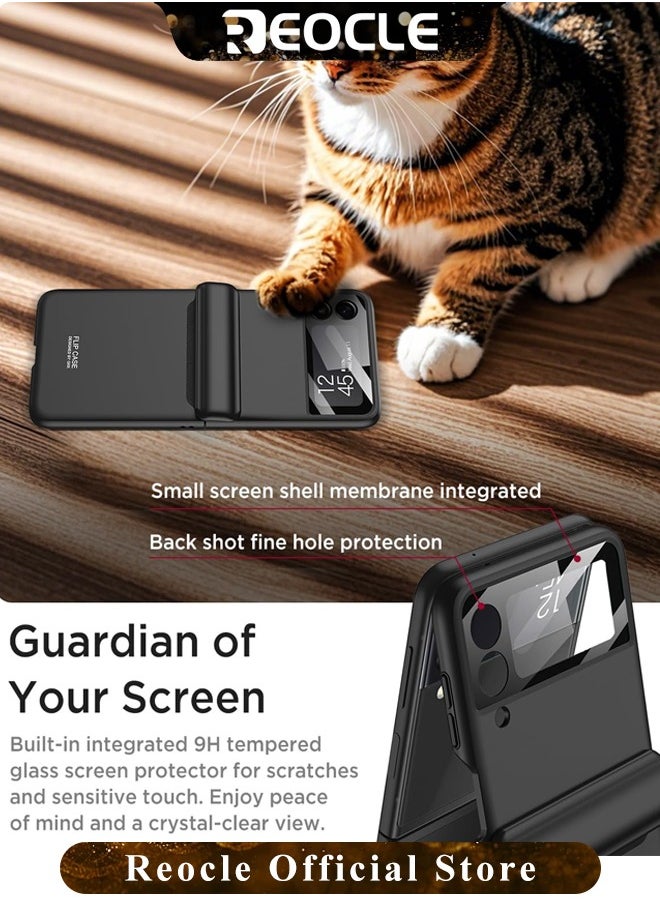 REOCLE - Samsung Galaxy Z Flip 4 3 Case with Hinge Protection Full Cover Slim Case All-Inclusive Shockproof Volume Key Protection Case for Galaxy Z Flip 4 3 - Image 1