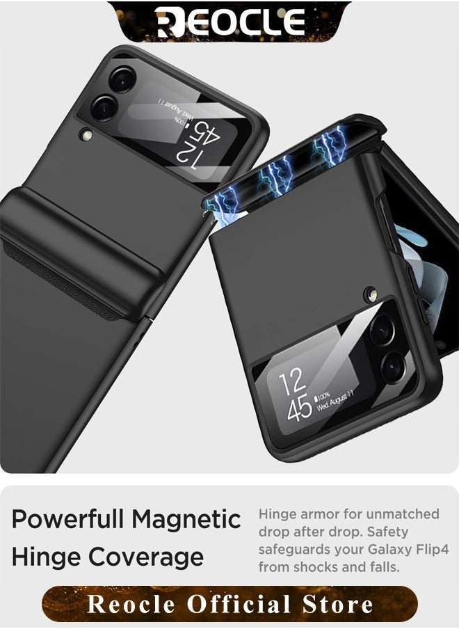 REOCLE - Samsung Galaxy Z Flip 4 3 Case with Hinge Protection Full Cover Slim Case All-Inclusive Shockproof Volume Key Protection Case for Galaxy Z Flip 4 3 - Image 1