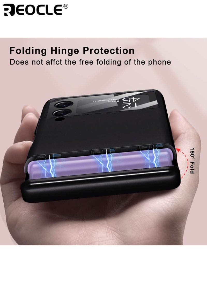 REOCLE Samsung Galaxy Z Flip 4 3 Case with Hinge Protection Full Cover Slim Case All-Inclusive Shockproof Volume Key Protection Case for Galaxy Z Flip 4 3 - Image 2