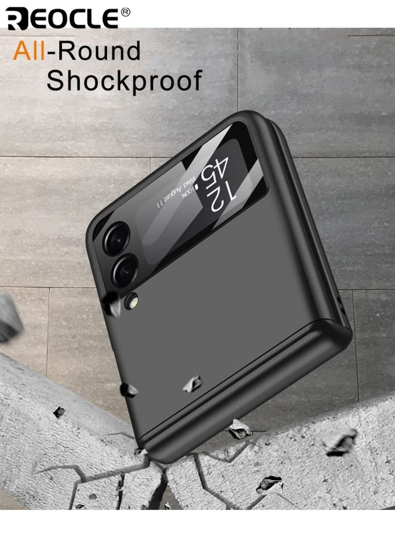 REOCLE Samsung Galaxy Z Flip 4 3 Case with Hinge Protection Full Cover Slim Case All-Inclusive Shockproof Volume Key Protection Case for Galaxy Z Flip 4 3 - Image 4
