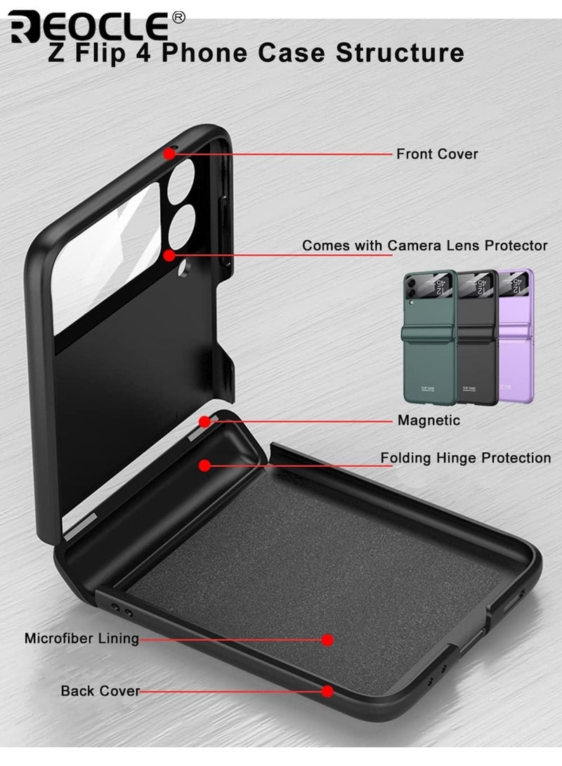 REOCLE Samsung Galaxy Z Flip 4 3 Case with Hinge Protection Full Cover Slim Case All-Inclusive Shockproof Volume Key Protection Case for Galaxy Z Flip 4 3 - Image 5