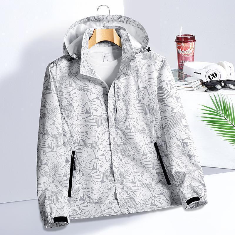 2023 Camo Windbreaker Jackets for Couples Male-White 