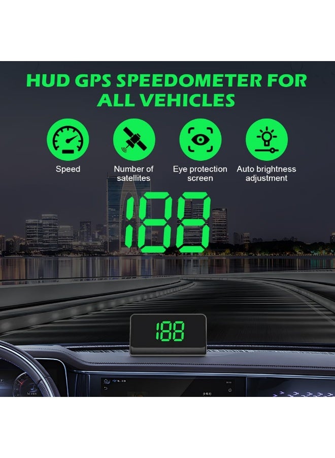 Car HUD Head Up Display, Universal GPS Car Speedometer Display Windshield Speedometer Projector KM/H, Head Up Display for Auto Vehicle SUV Tractor Glof Cart Truck Motorhome - Image 2