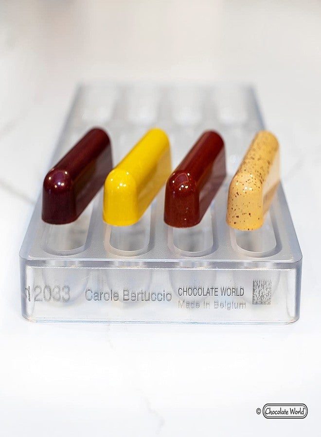 Chocolate World CW12033 Carole Bertuccio Polycarbonate Candy Mold with 12 Éclair-Snack-Bar Cavities, Each 78.5mm x 19mm x 20mm High - Image 2