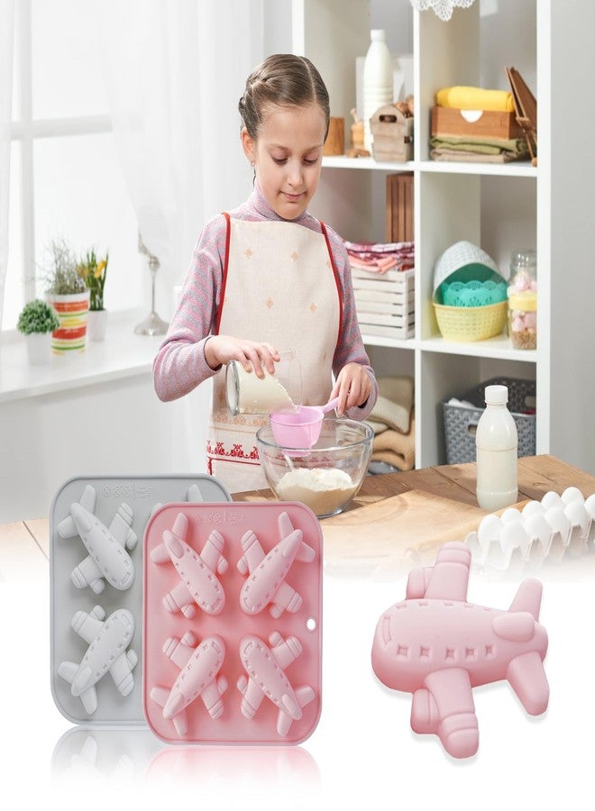 SXoonKing 2 Pcs Airplane Silicone Molds, Silicone Cake Molds 4-Cavity, Soap Molds, DIY Airplane Silicone Baking Mold for Birthday Party Candy Mousse Pastry Handmade Soap Cake Topper - Image 4