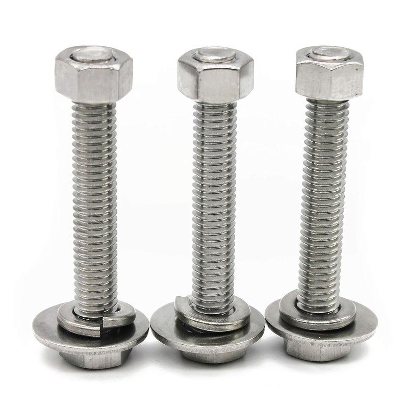 Fullerkreg (10 Sets) 3/8-16x3/4 Stainless Steel Hex Head Screws Bolts, Nuts, Flat & Lock Washers, 18-8 (304) S/S, Fully Threaded by Bolt - Image 3