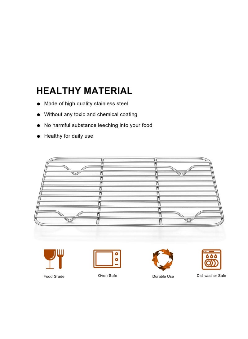 E-far E-far Small Baking Rack Set of 2, Stainless Steel Metal Roasting Cooking Racks, Size – 8.6"x6.2", Non Toxic & Rust Free, Fit for Small Toaster Oven, Dishwasher Safe - Image 4
