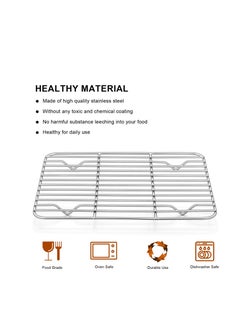 E-far E-far Small Baking Rack Set of 2, Stainless Steel Metal Roasting Cooking Racks, Size – 8.6"x6.2", Non Toxic & Rust Free, Fit for Small Toaster Oven, Dishwasher Safe  - Image 4