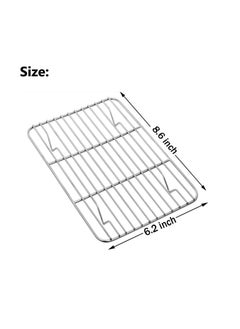 E-far E-far Small Baking Rack Set of 2, Stainless Steel Metal Roasting Cooking Racks, Size – 8.6"x6.2", Non Toxic & Rust Free, Fit for Small Toaster Oven, Dishwasher Safe  - Image 3