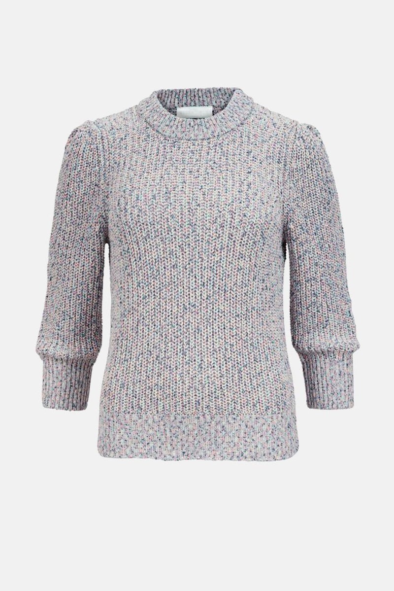 Tchibo Women Crew Neck Textured Sweater, Purple Combo - Image 3