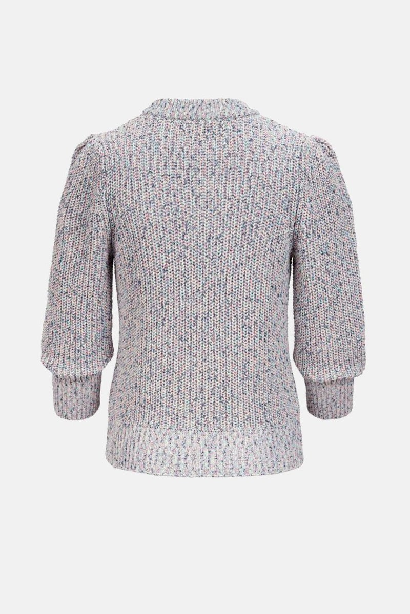 Tchibo Women Crew Neck Textured Sweater, Purple Combo - Image 2