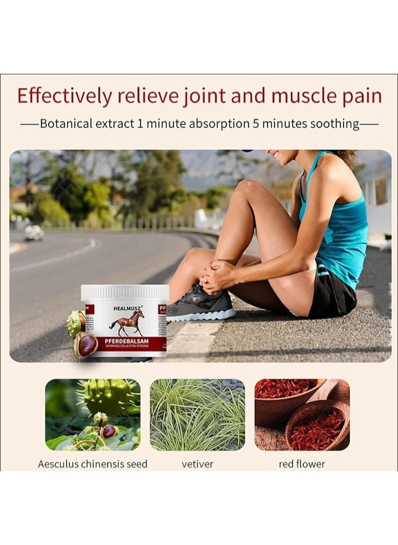 HEALMUSZ - Horse Balm Chestnut Heating Extra Warming Joint Massage Gel Muscle Recovery,Cold Compress Gel for Relieving Repair Shoulder Neck Lumbar Spine and Leg Pain Protection Joint-250ml - Image 1