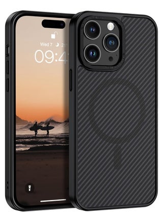 for iPhone 14 Pro Max Carbon Fiber Case, iPhone 14 Pro Max Magnetic Case [Compatible with MagSafe] Slim Smooth Shockproof Women Men Protective Case Cover for iPhone 14 Pro Max 6.7",Black - pzsku/ZAF877F5305878C4B8FDBZ/45/_/1737210660/ae90fe4c-2ec1-4aec-a031-bda4a7fac55a