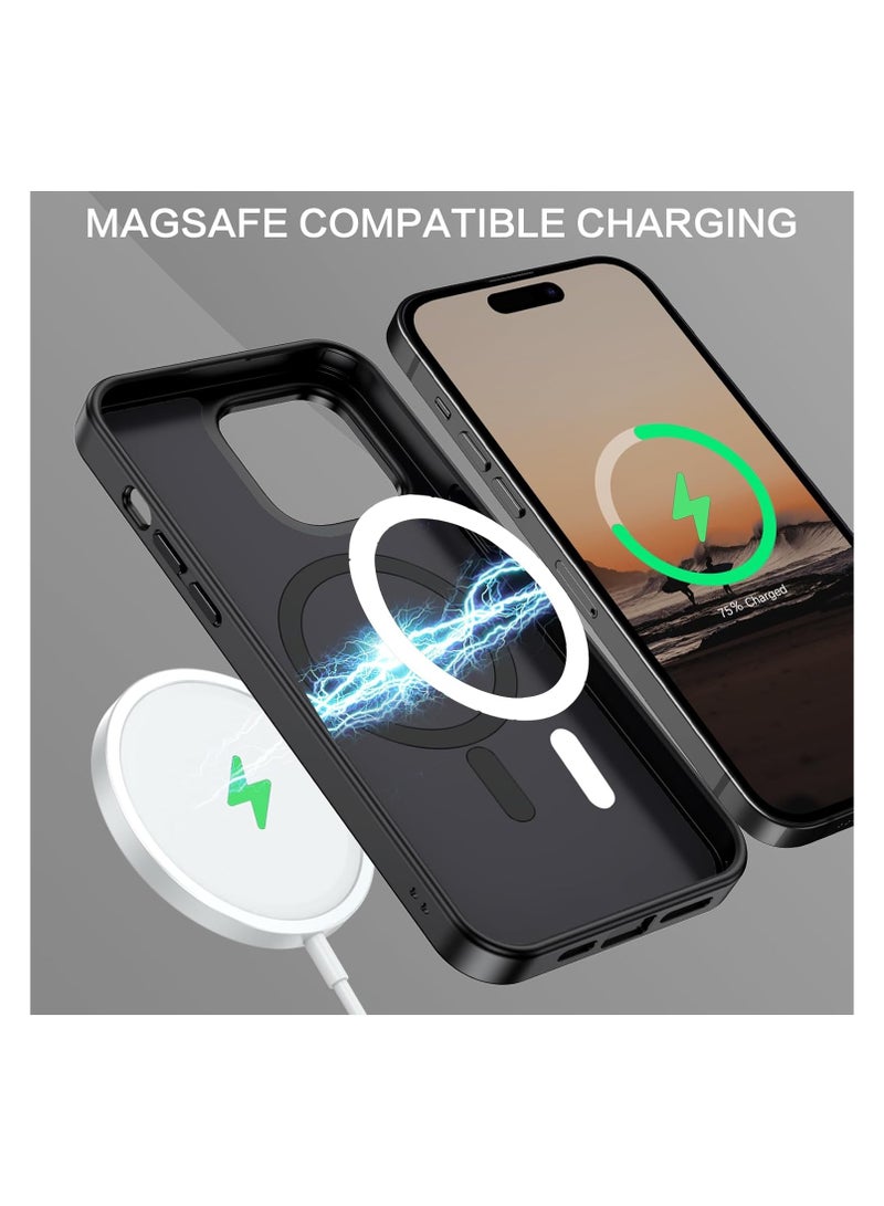 for iPhone 14 Pro Max Carbon Fiber Case, iPhone 14 Pro Max Magnetic Case [Compatible with MagSafe] Slim Smooth Shockproof Women Men Protective Case Cover for iPhone 14 Pro Max 6.7",Black