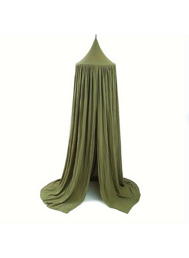 Vhaso Cotton Kids Bed Canopy, Nursery Room Baby Crib Hanging Curtain Mosquito Net Hideaway Bedding Children Reading Nook Decoration, Pastel Neutral Color for Boys & Girls (Green) - Image 1