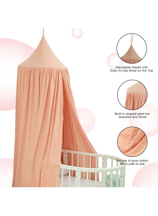 Vhaso Cotton Kids Bed Canopy, Nursery Room Baby Crib Hanging Curtain Mosquito Net Hideaway Bedding Children Reading Nook Decoration, Pastel Neutral Color for Boys & Girls (Green) - Image 3