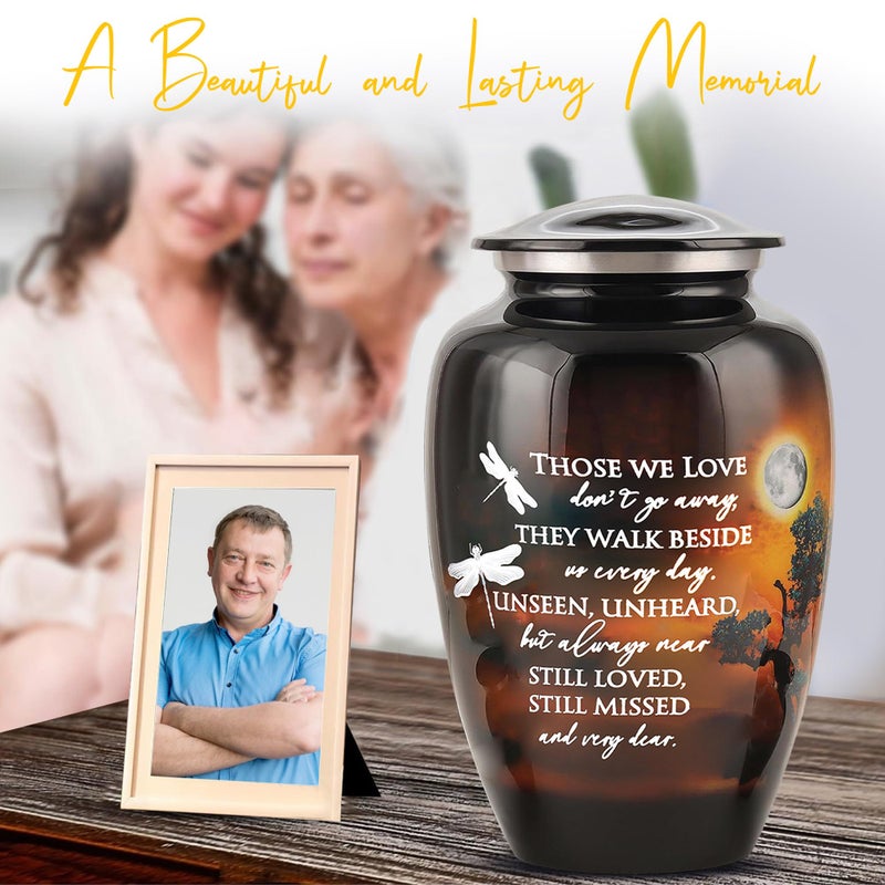 LIFAG Handcrafted Large Urn for Ashes Adult Male & Female | Funeral Cremation Urns for Human Ashes Adult Man with Sentimental Quote & Velvet Bag | Decorative Memorial Burial Urns Upto 220 lbs - Image 4