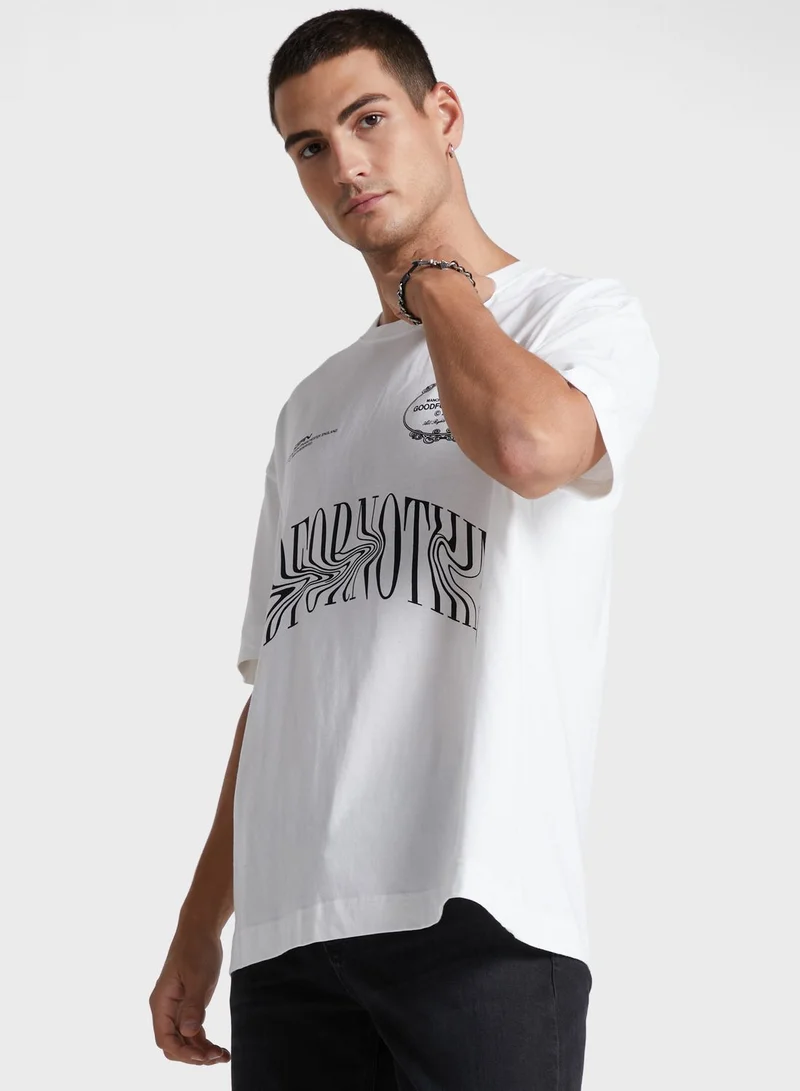 GOOD FOR NOTHING Oversized Branded T-Shirt
