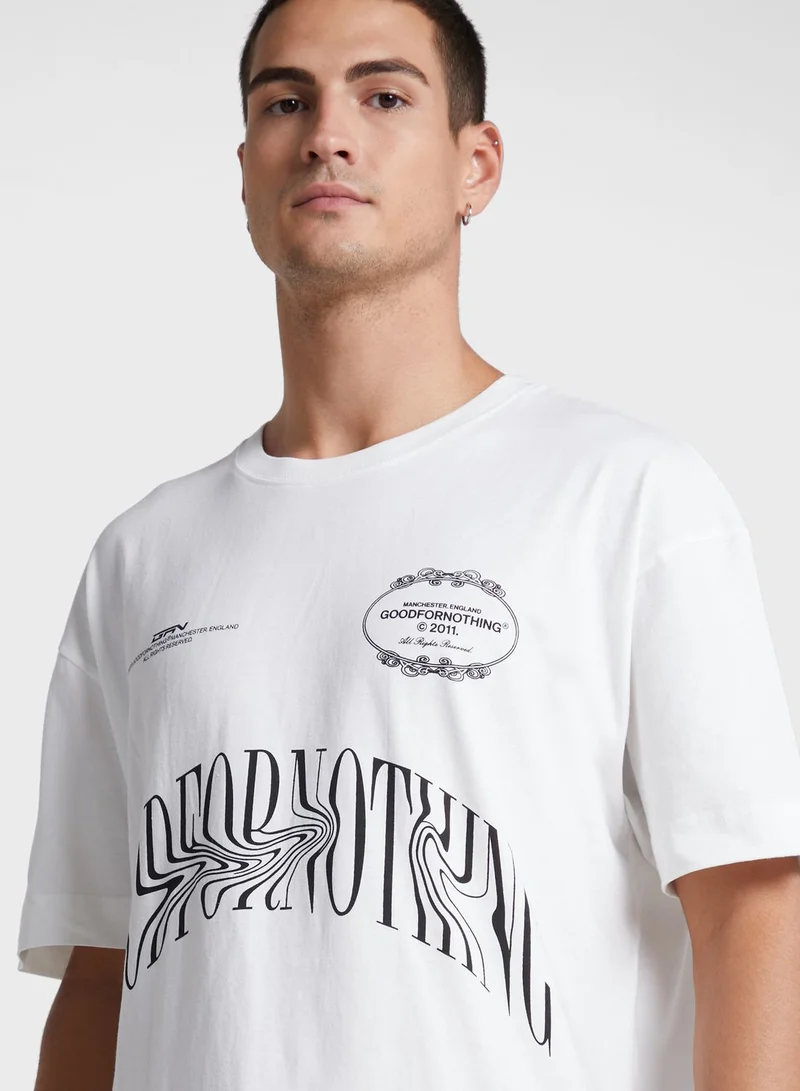GOOD FOR NOTHING Oversized Branded T-Shirt
